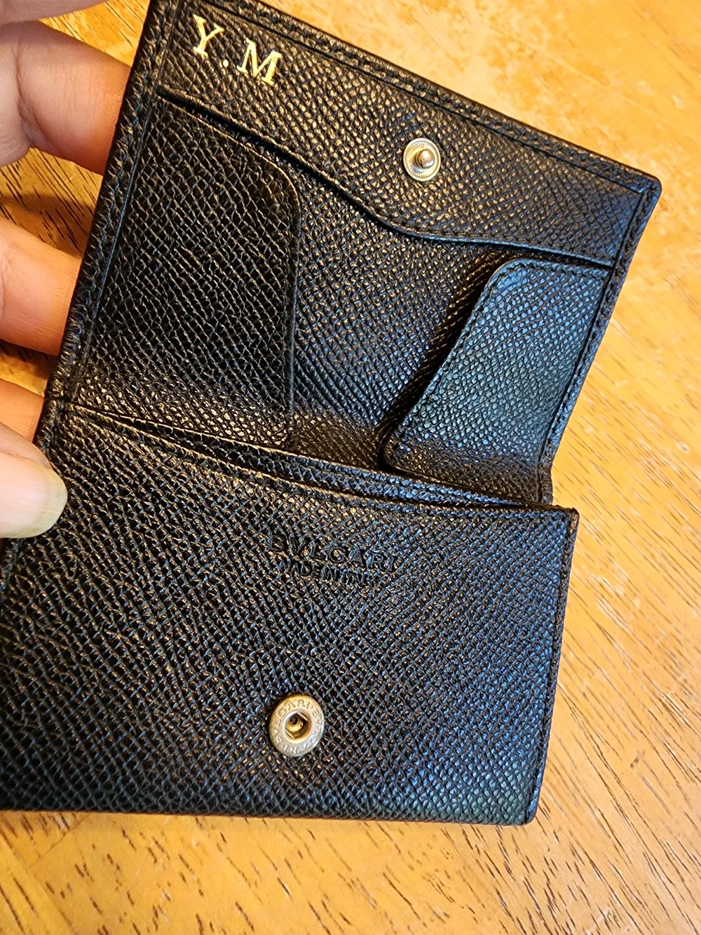 BVLGARI Grain Calf Leather Business Card Case/Holder